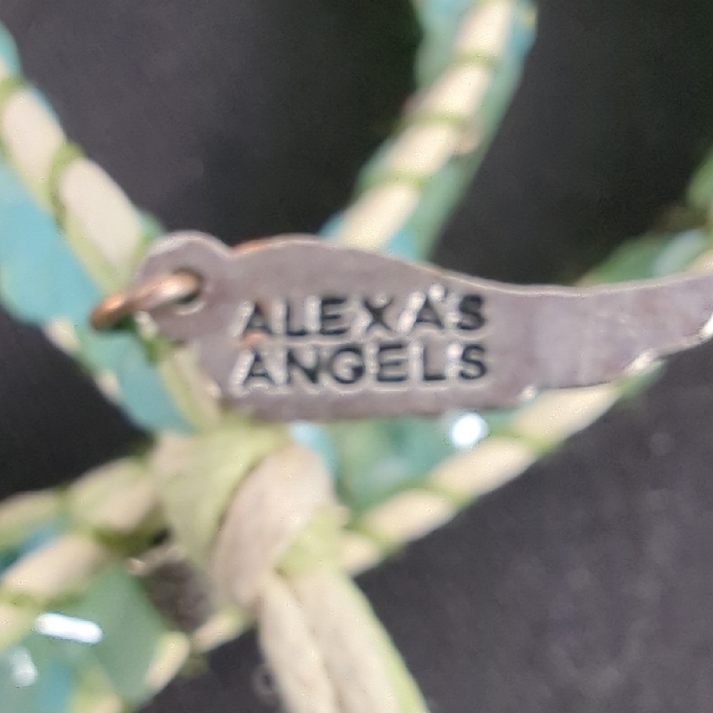 Handmade Green Beaded Wrap Bracelet with Wing Charm - Picture 2 of 3